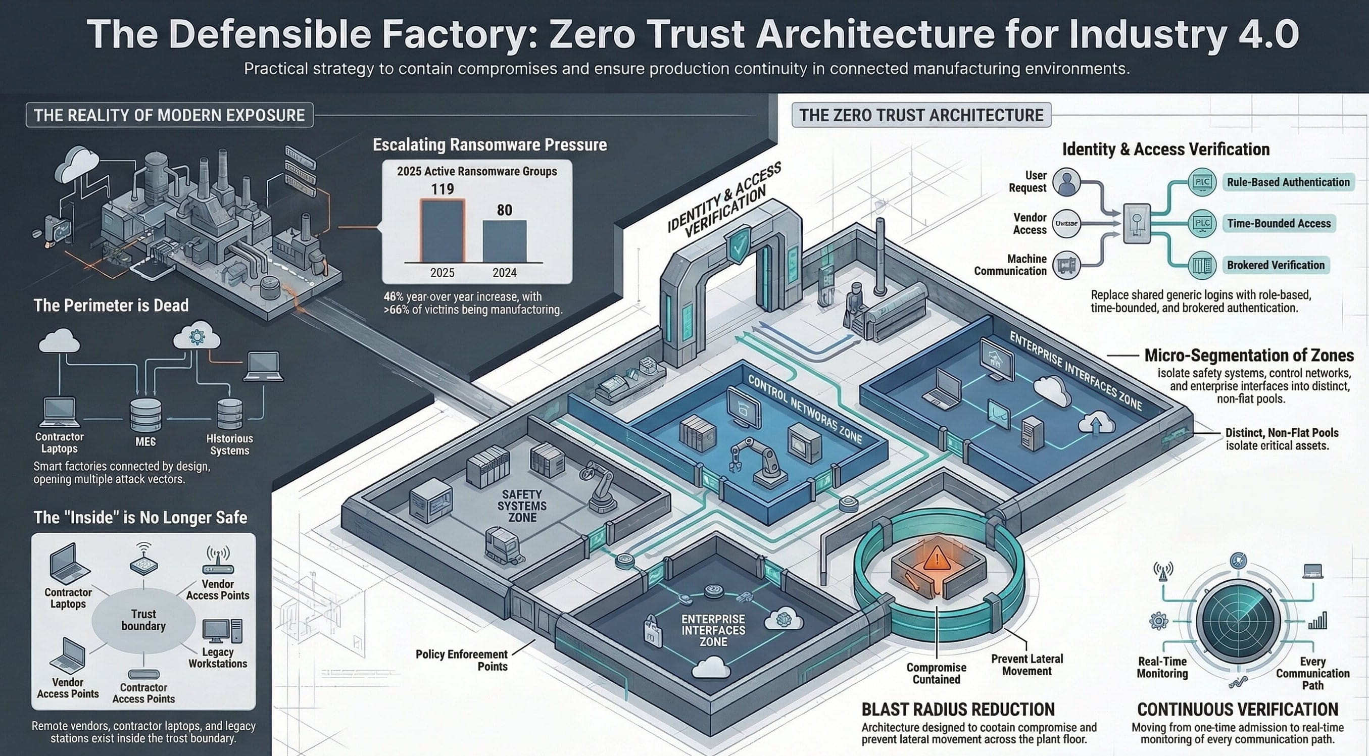 Zero trust architecture for a smart factory